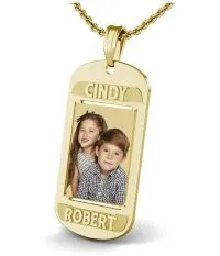 Dog Tag w/ 2 Names Etched Jewelry