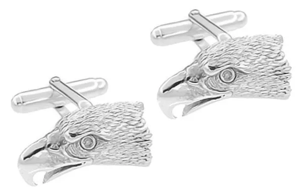 Eagle Head Cufflinks in Sterling Silver