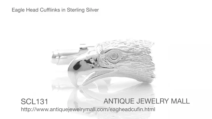 Eagle Head Cufflinks in Sterling Silver