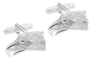 Eagle Head Cufflinks in Sterling Silver