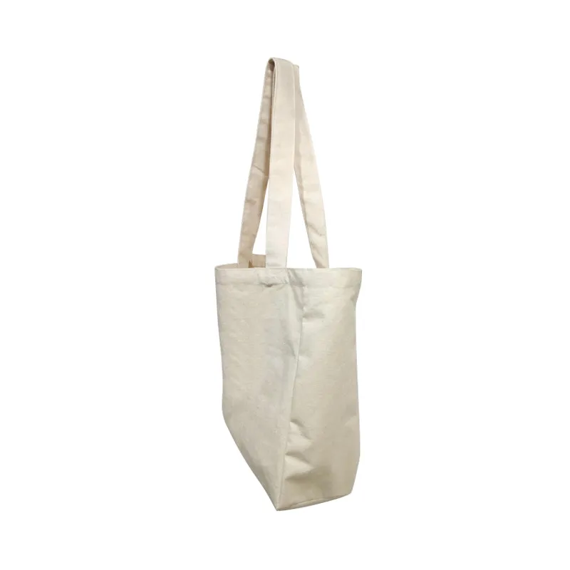 ECV-18OF Fairtrade Organic Canvas Natural Tote Bag with Extra Capacity