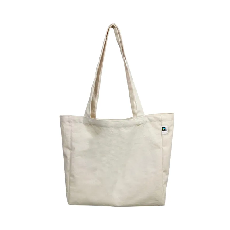 ECV-18OF Fairtrade Organic Canvas Natural Tote Bag with Extra Capacity