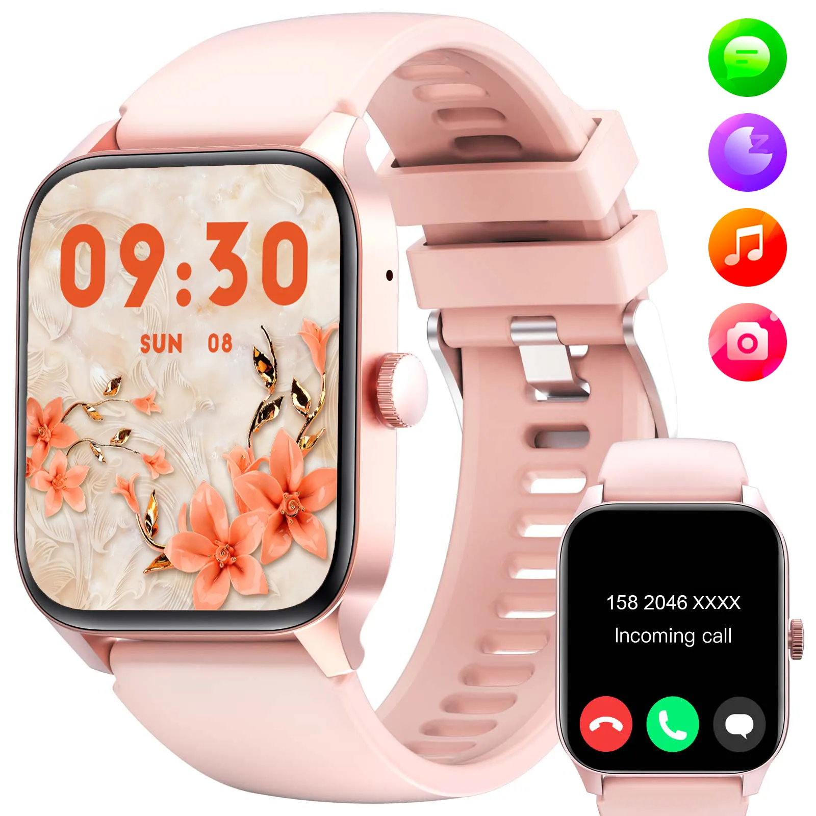 EIGIIS QS56 Smart Watch 1.83" HD Big Screen Smartwatch, IP67 Waterproof Fitness Watch with 110  Sport Modes for Android iOS