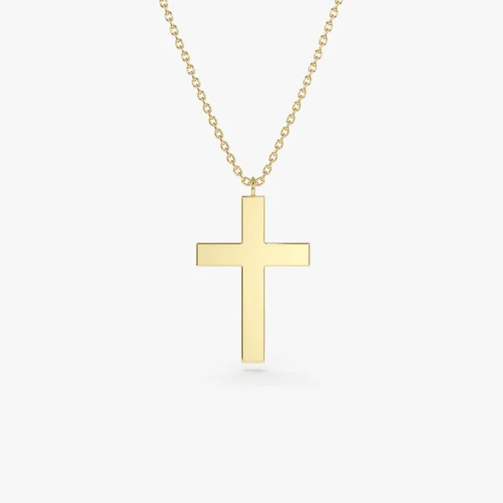 Elegant Cross Necklace 14k Gold Simple Jewelry