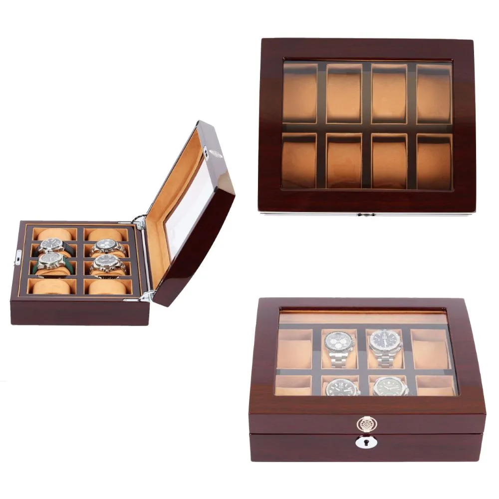 Elite Wooden Watchbox: 8 Slots