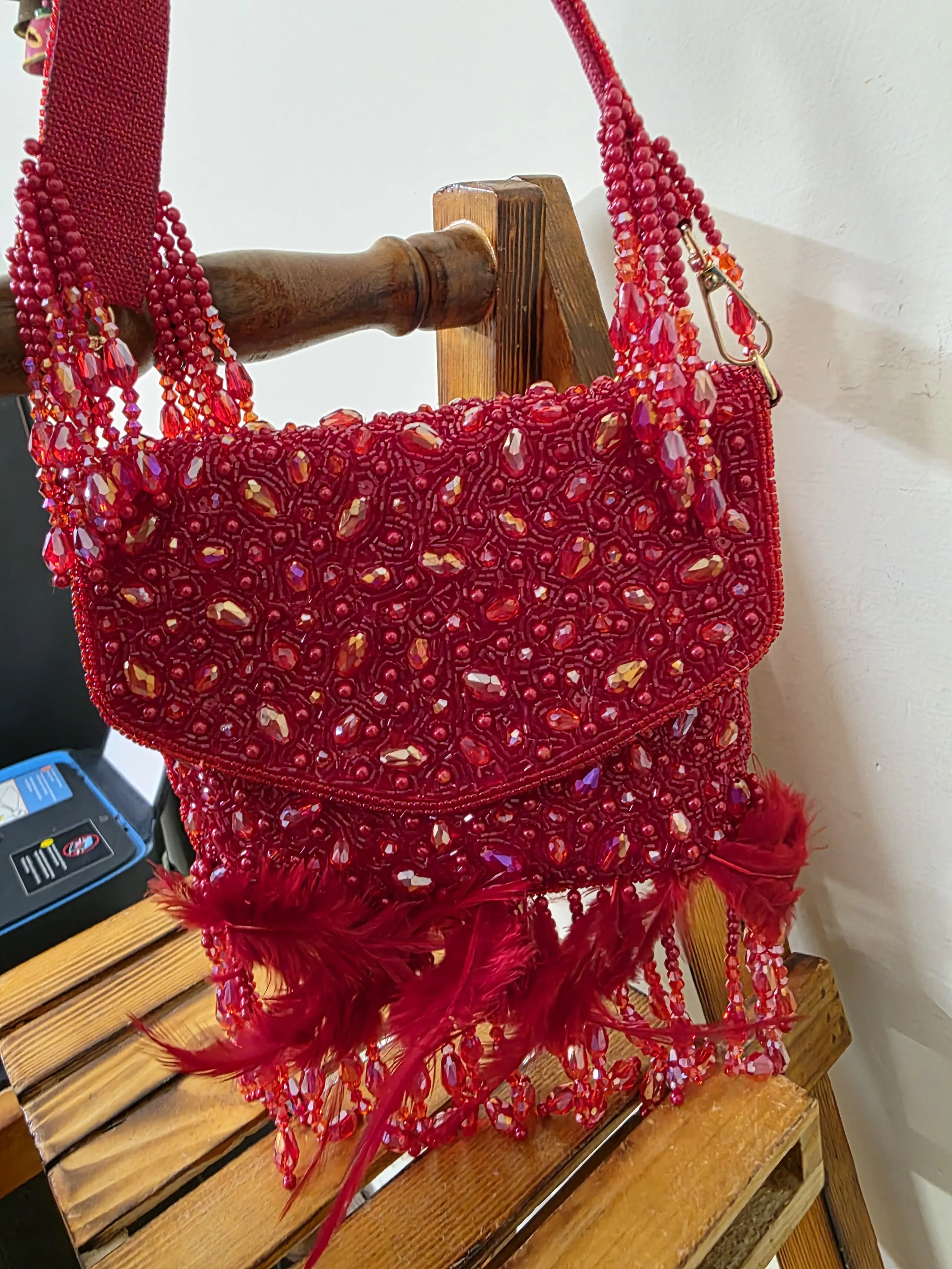 Embroidered Flap Bag