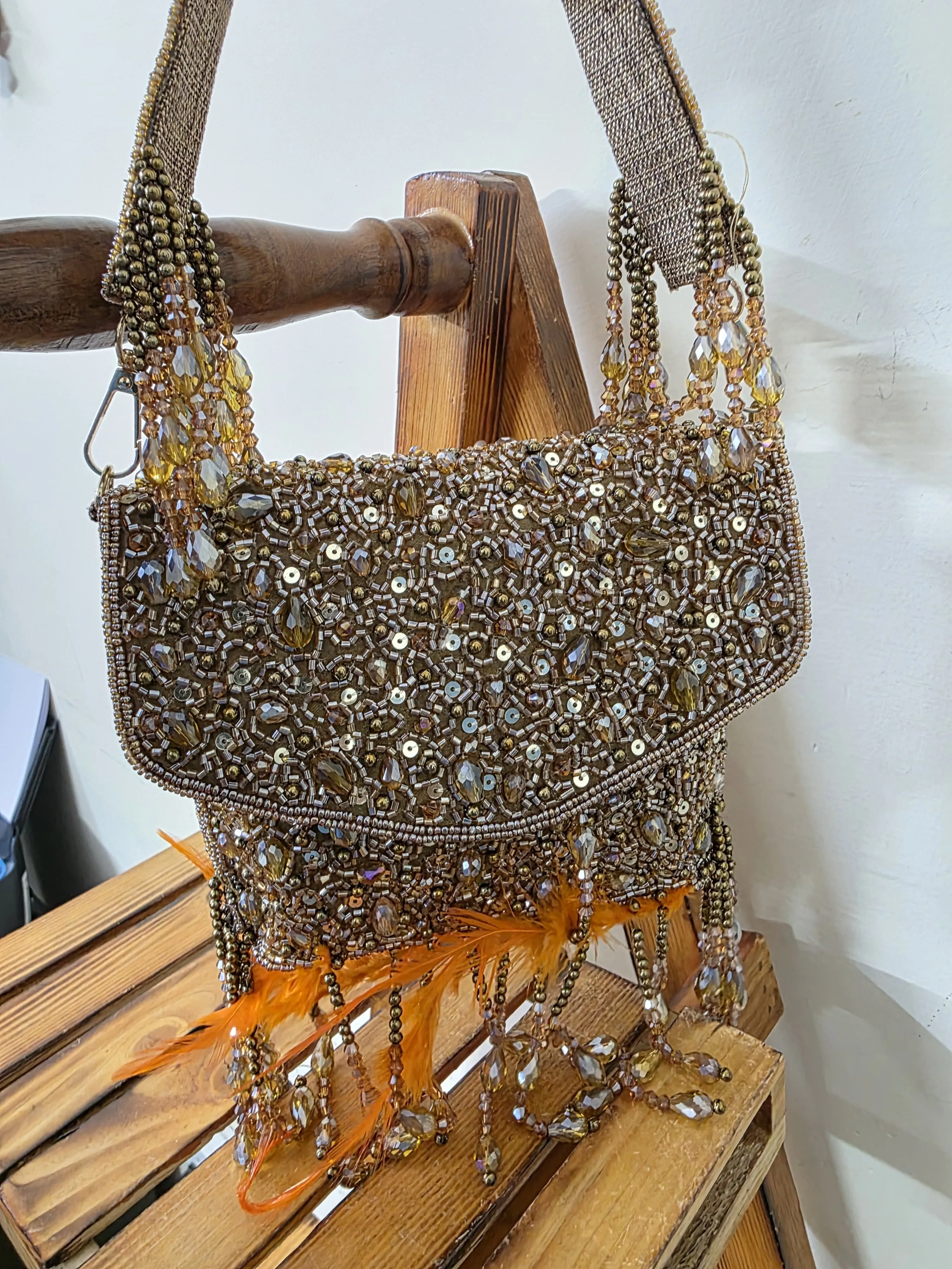Embroidered Flap Bag