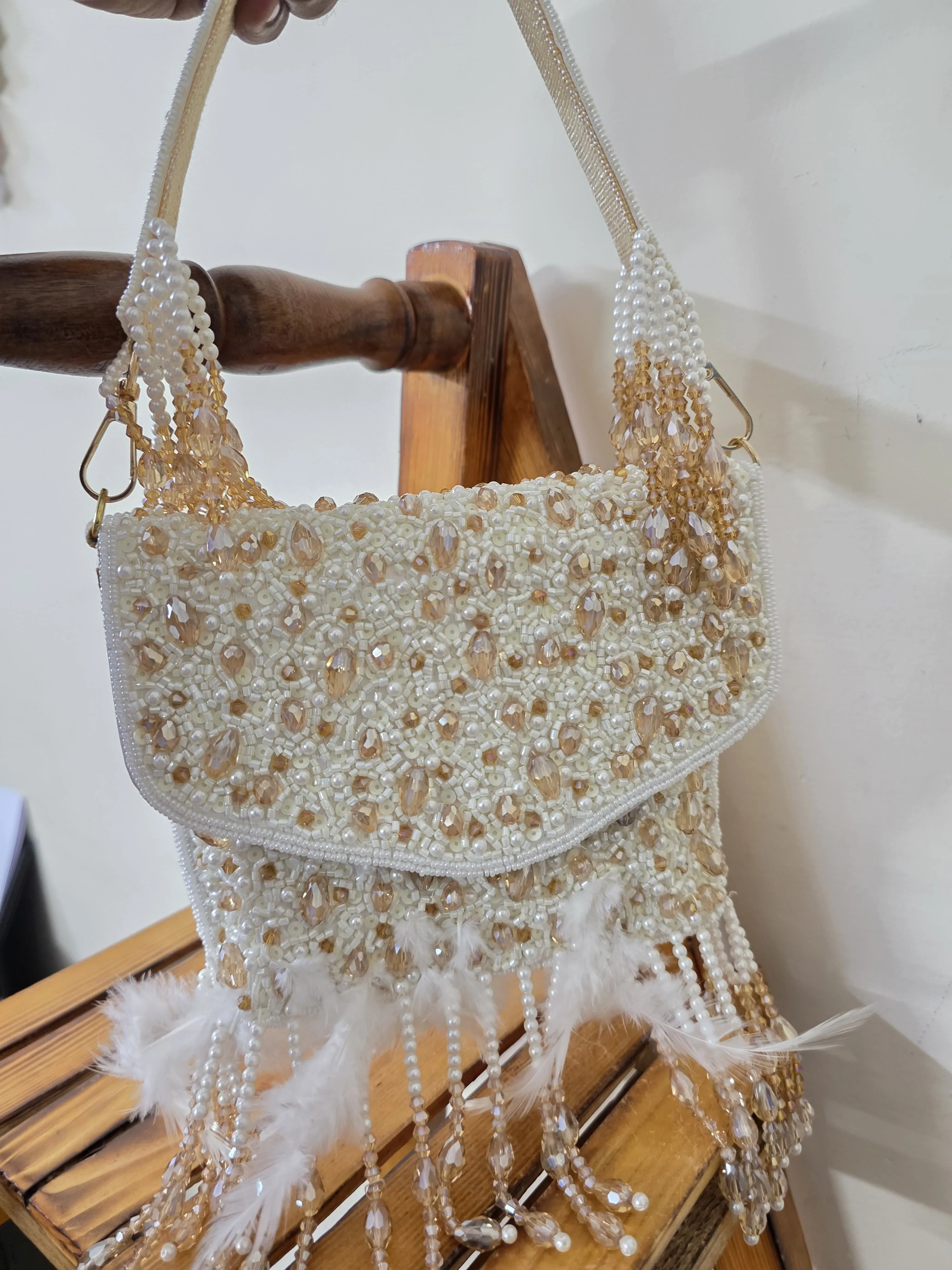 Embroidered Flap Bag