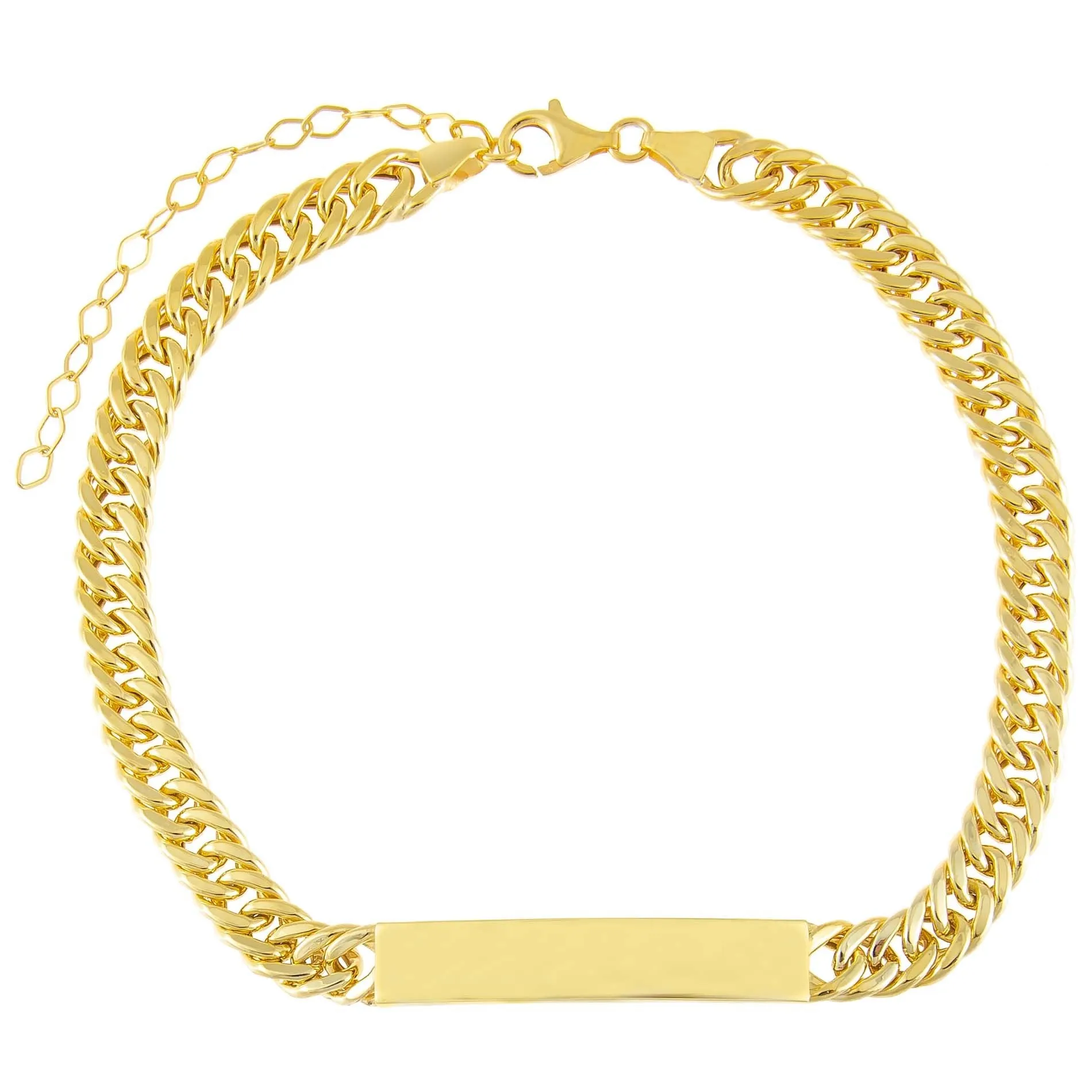 Engravable Hollow Cuban Curb Bar Chain Choker