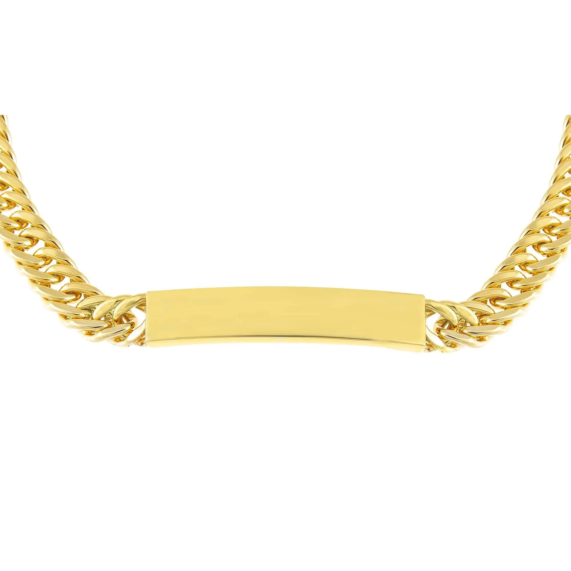 Engravable Hollow Cuban Curb Bar Chain Choker