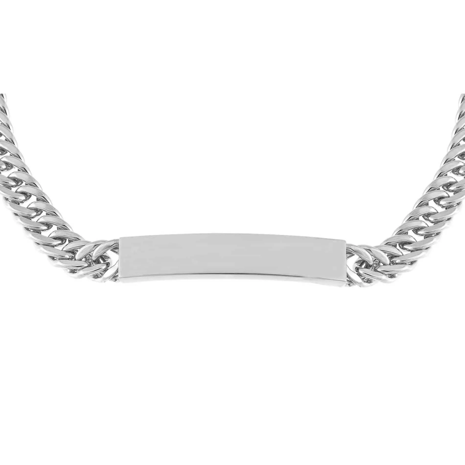 Engravable Hollow Cuban Curb Bar Chain Choker