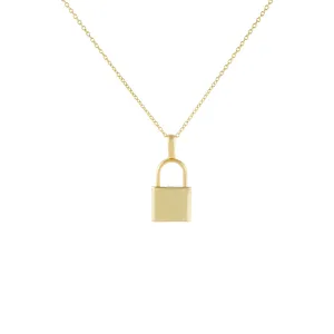 Engravable Lock Pendant Necklace