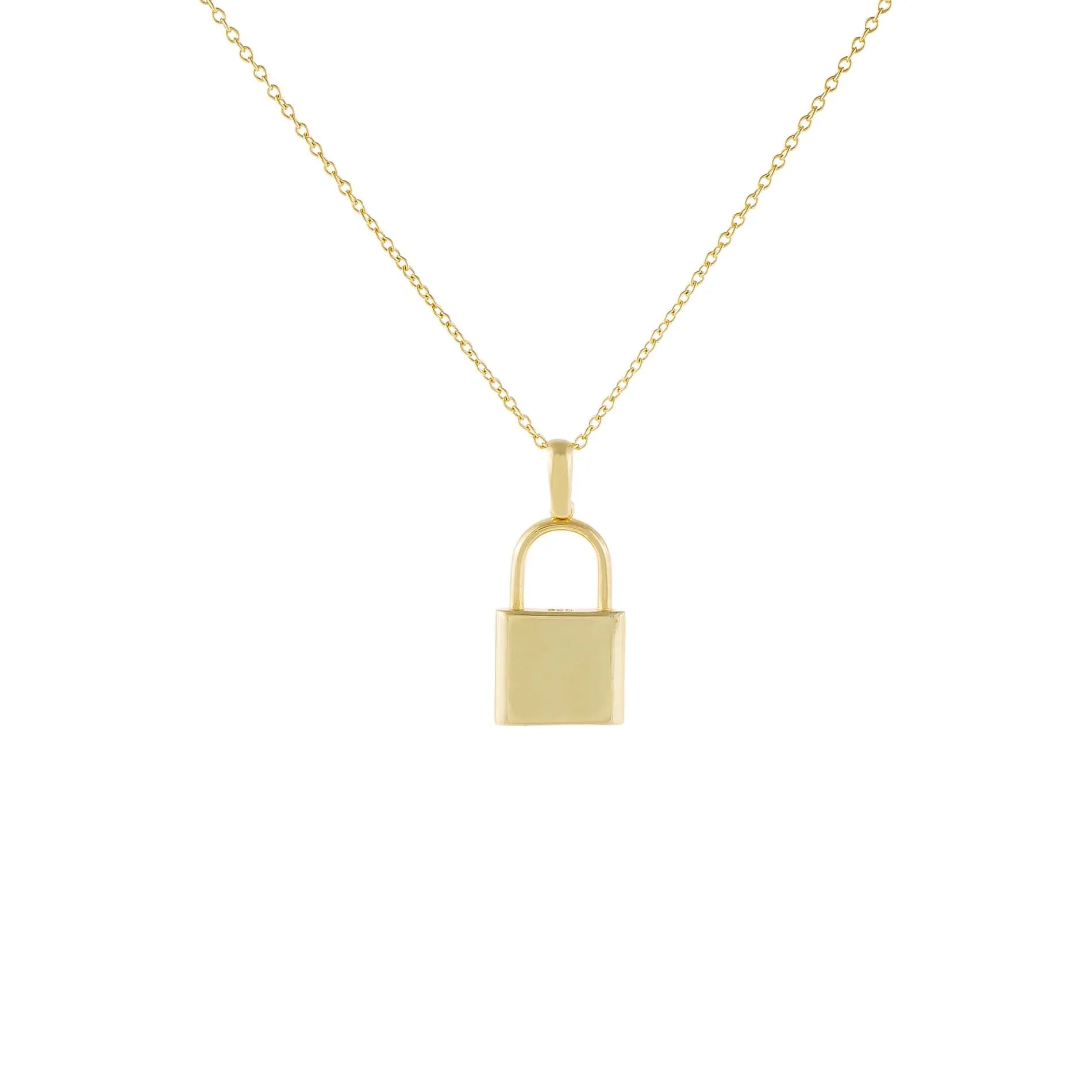 Engravable Lock Pendant Necklace
