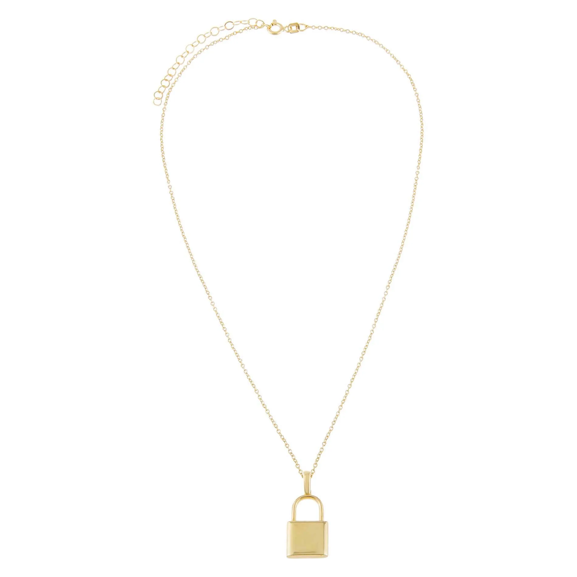 Engravable Lock Pendant Necklace