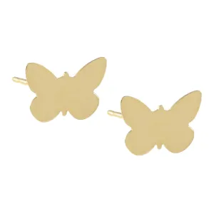 Engraved Butterfly Stud Earring 14K