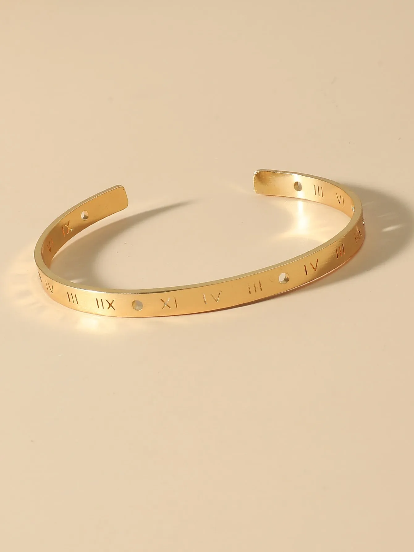 Engraved Cuff Bangle - Gold