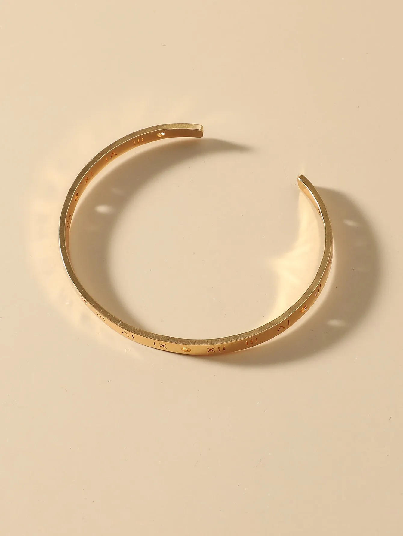 Engraved Cuff Bangle - Gold