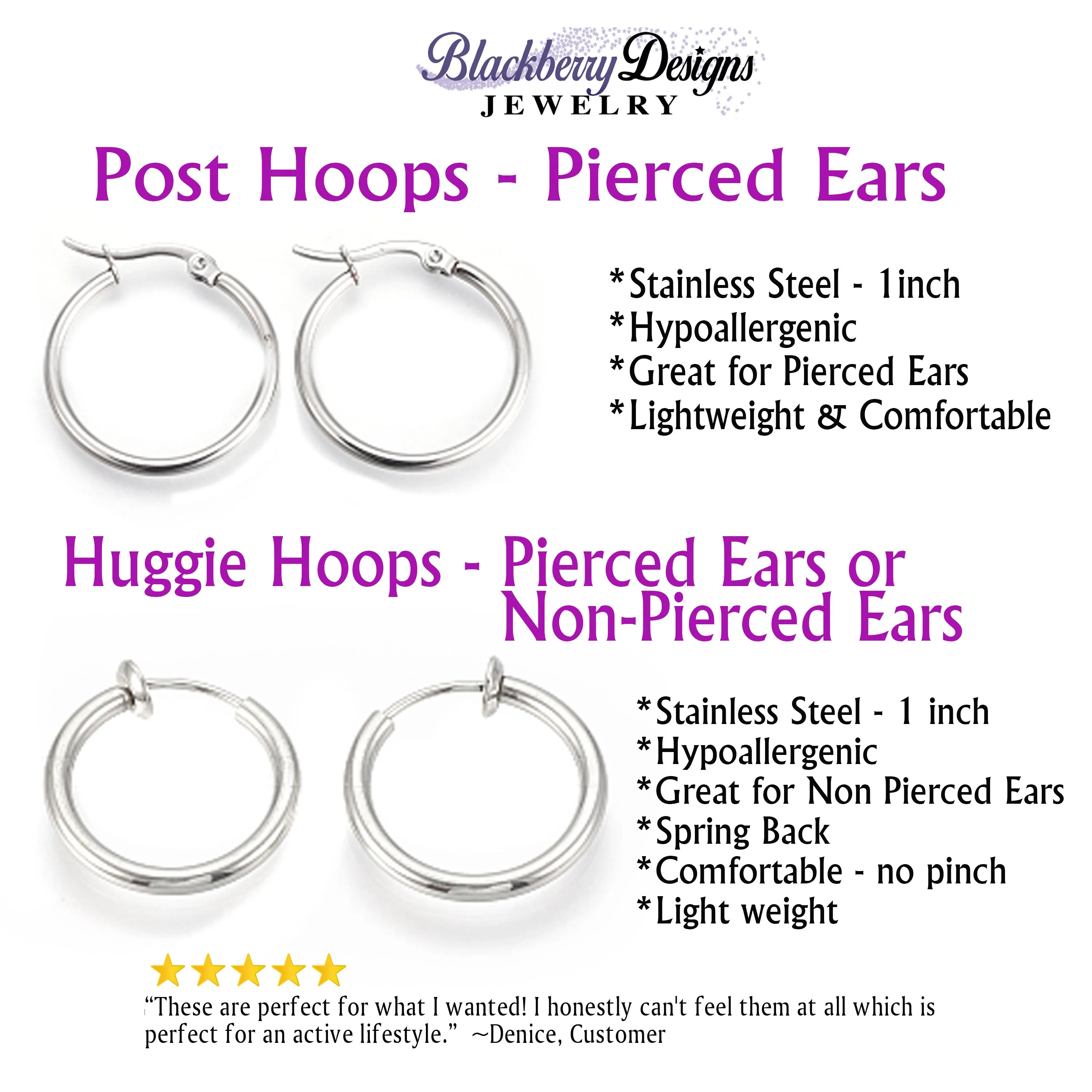 Engraved Fox Hoop Earrings with initial