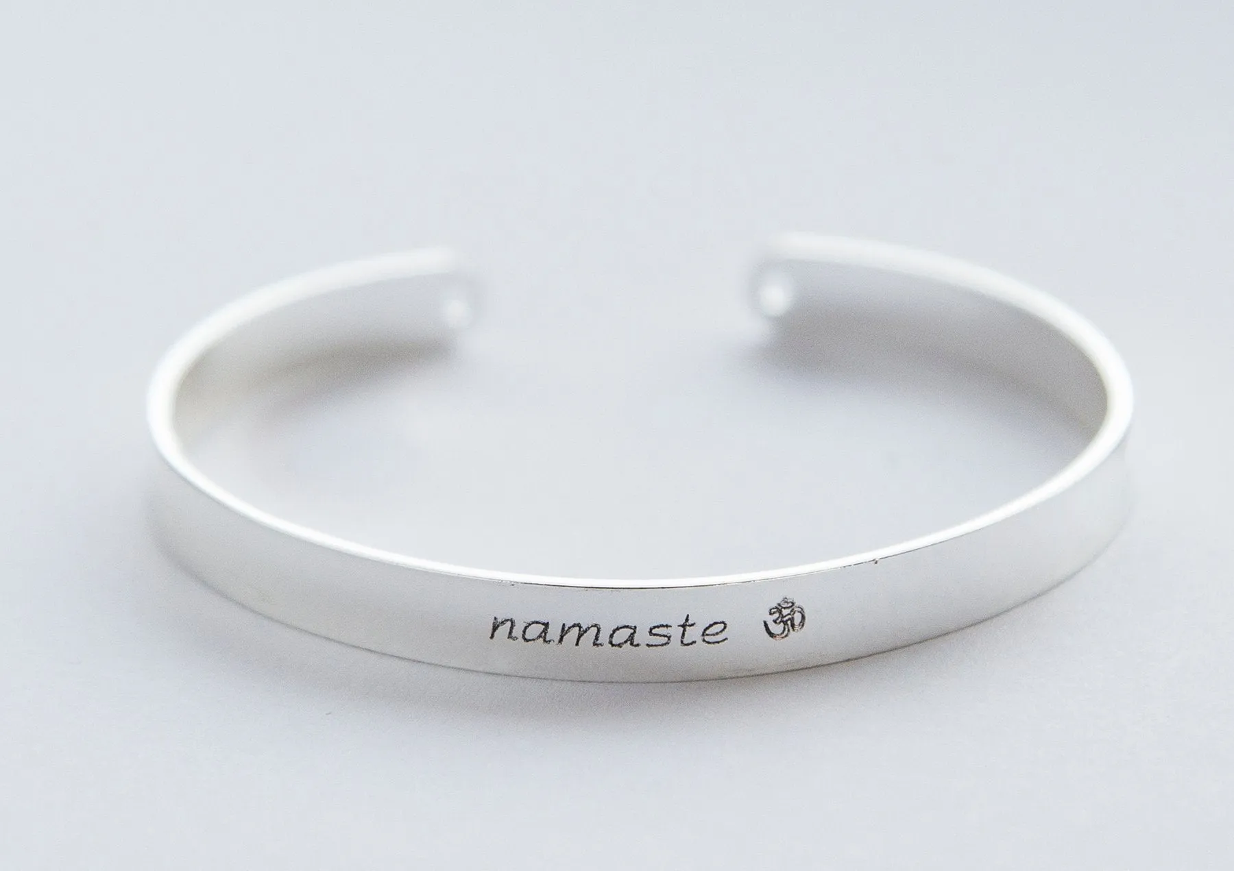 Engraved Namaste Yoga Bracelet - Adjustable Copper Jewelry Gift
