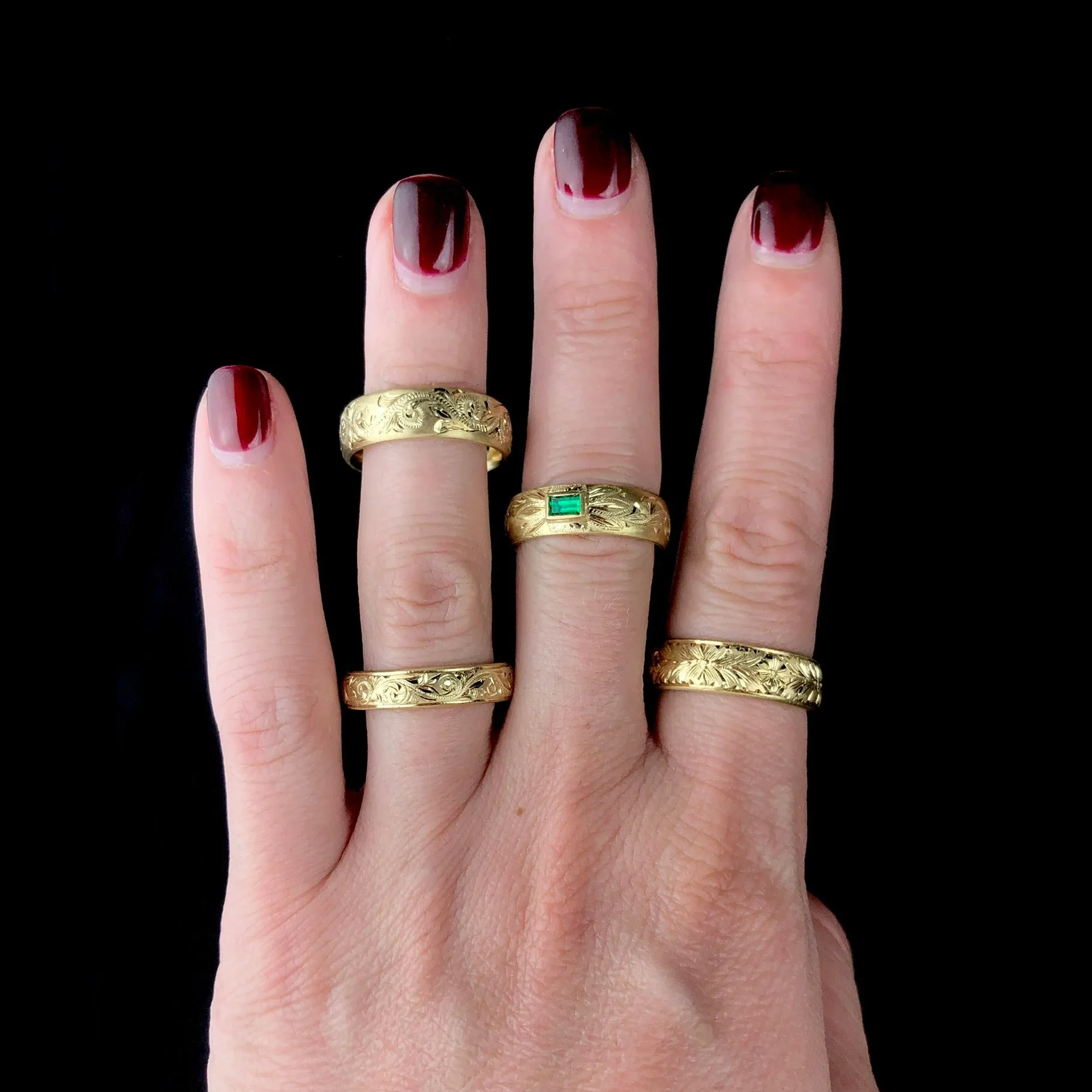 Engraved Ruby Band