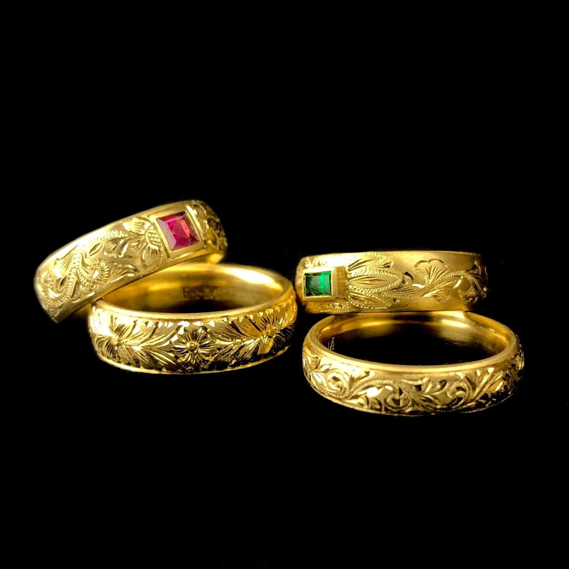 Engraved Ruby Band