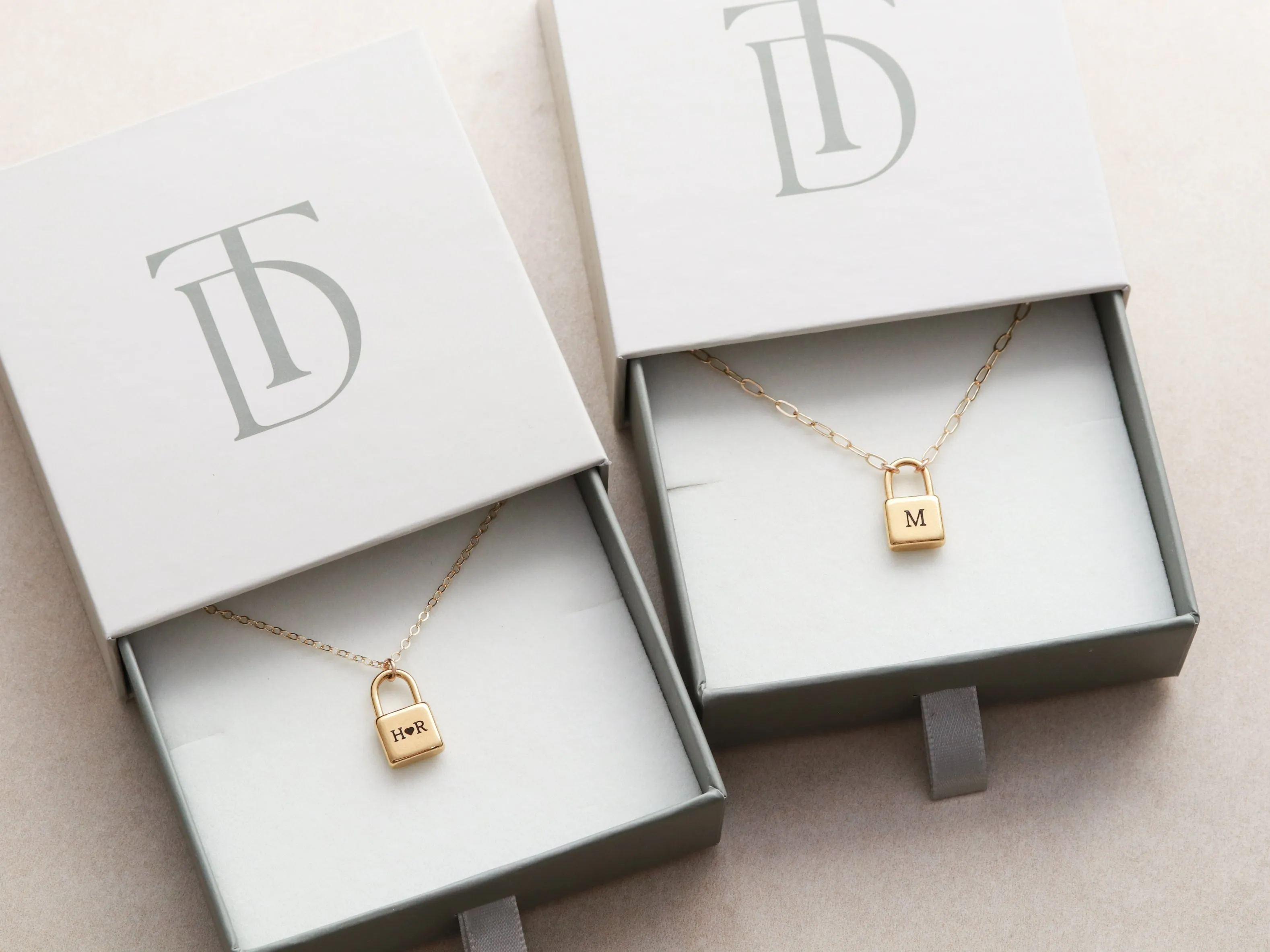 Engraved Square Padlock Necklace