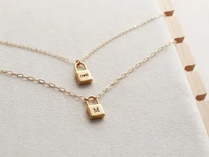 Engraved Square Padlock Necklace