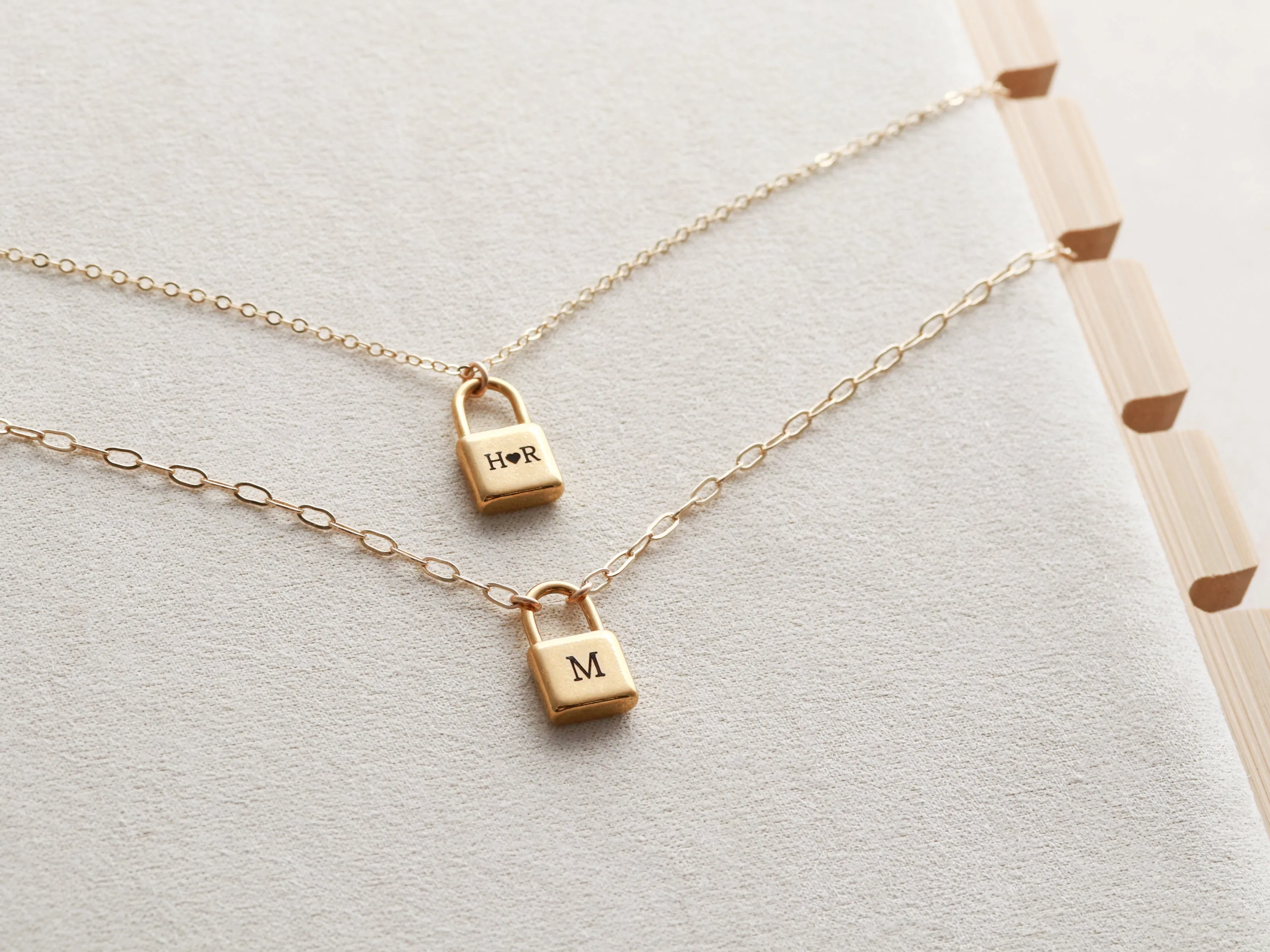 Engraved Square Padlock Necklace