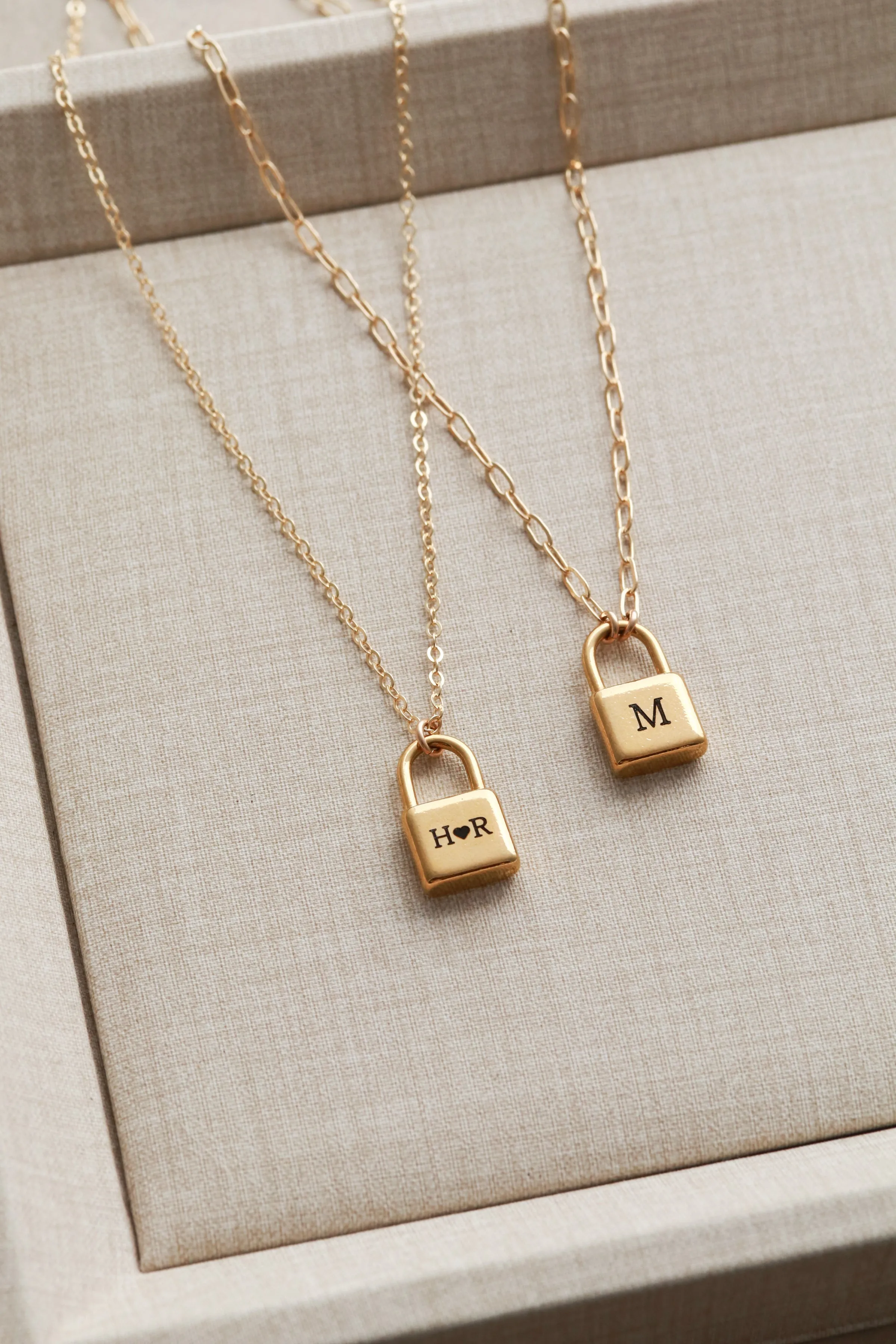 Engraved Square Padlock Necklace
