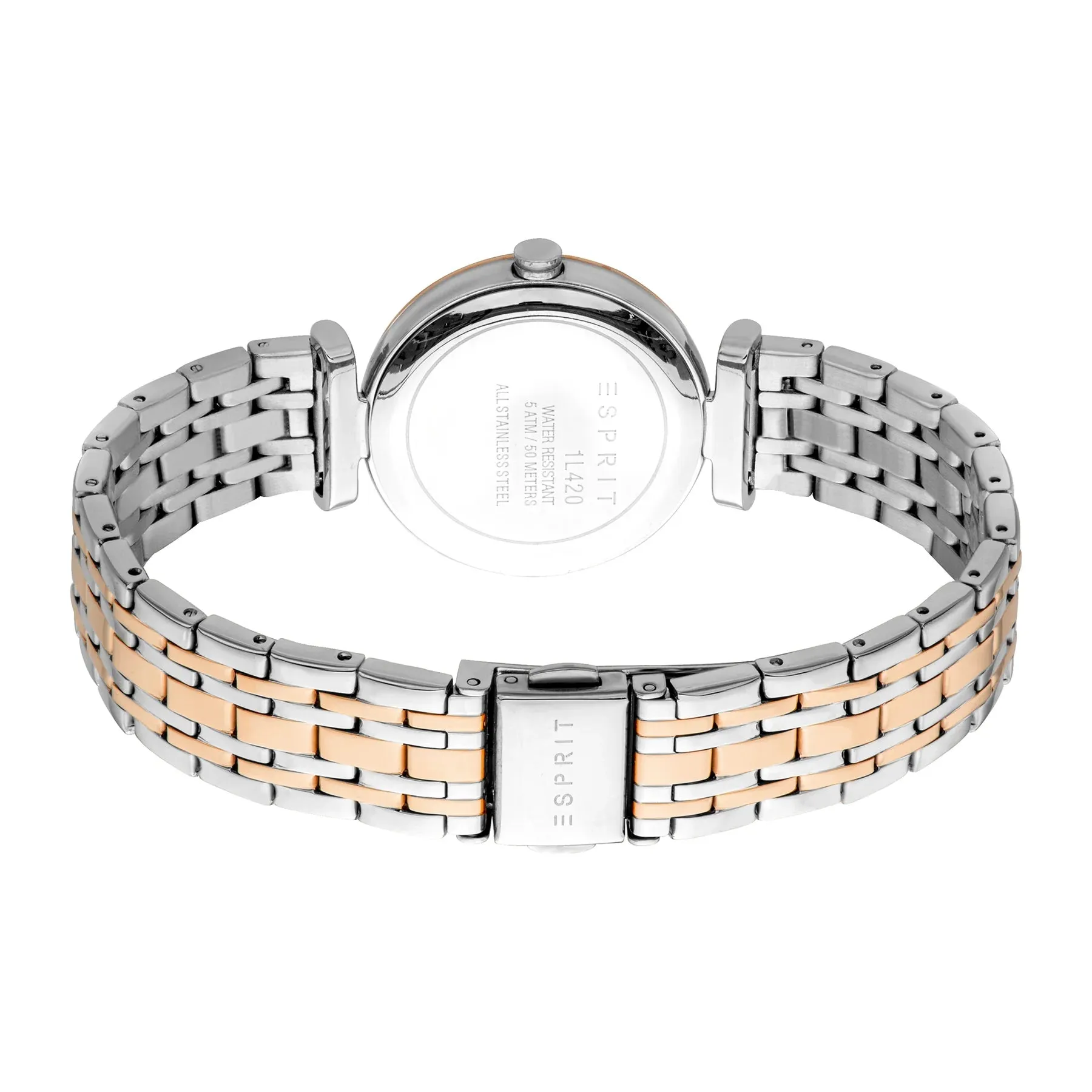 Esprit Riley Ladies Silver Dial Stainless Steel Silver Rose Gold Watch