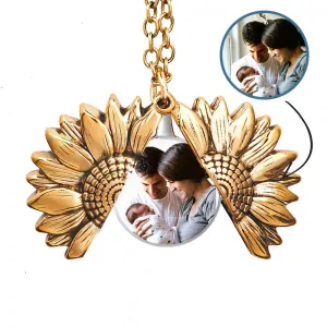 Exclusive Sunflower Photo Locket & Chain Jewelry