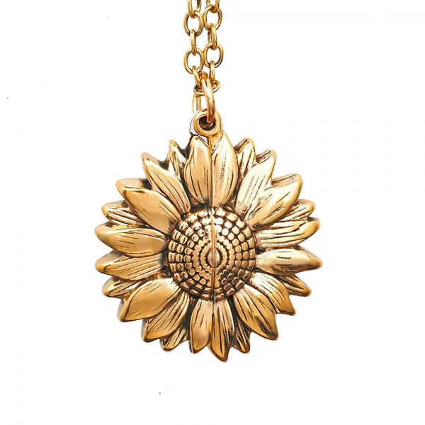 Exclusive Sunflower Photo Locket & Chain Jewelry