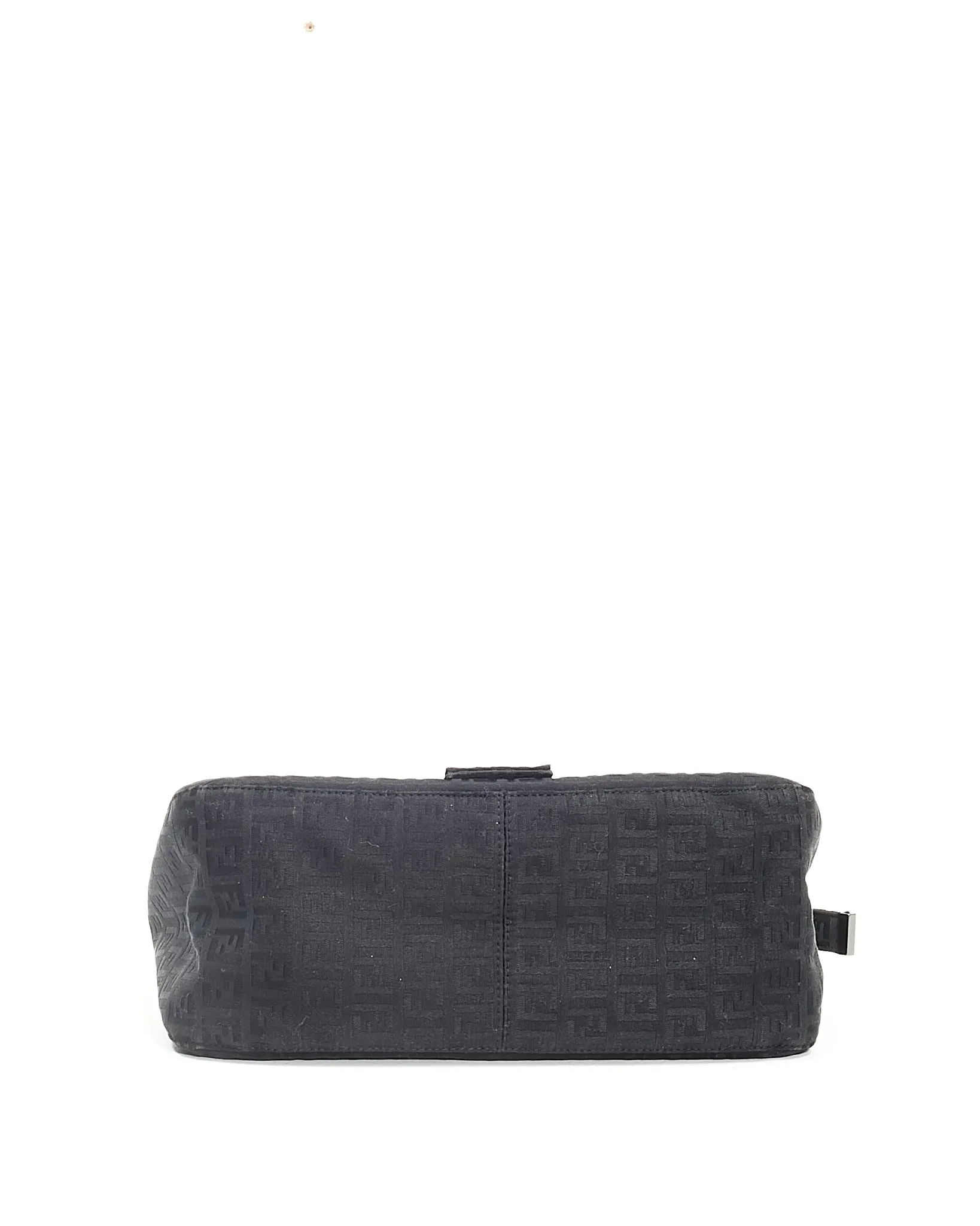 Fendi Black Zucchino Canvas Mamma Baguette Bag
