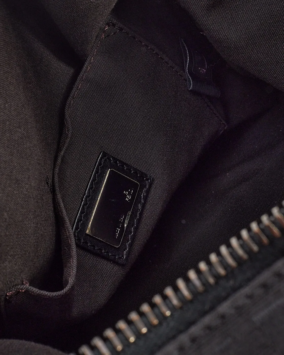 Fendi Black Zucchino Canvas Small Boston Bag