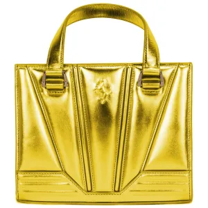 Ferrari Yellow Leather Handbag