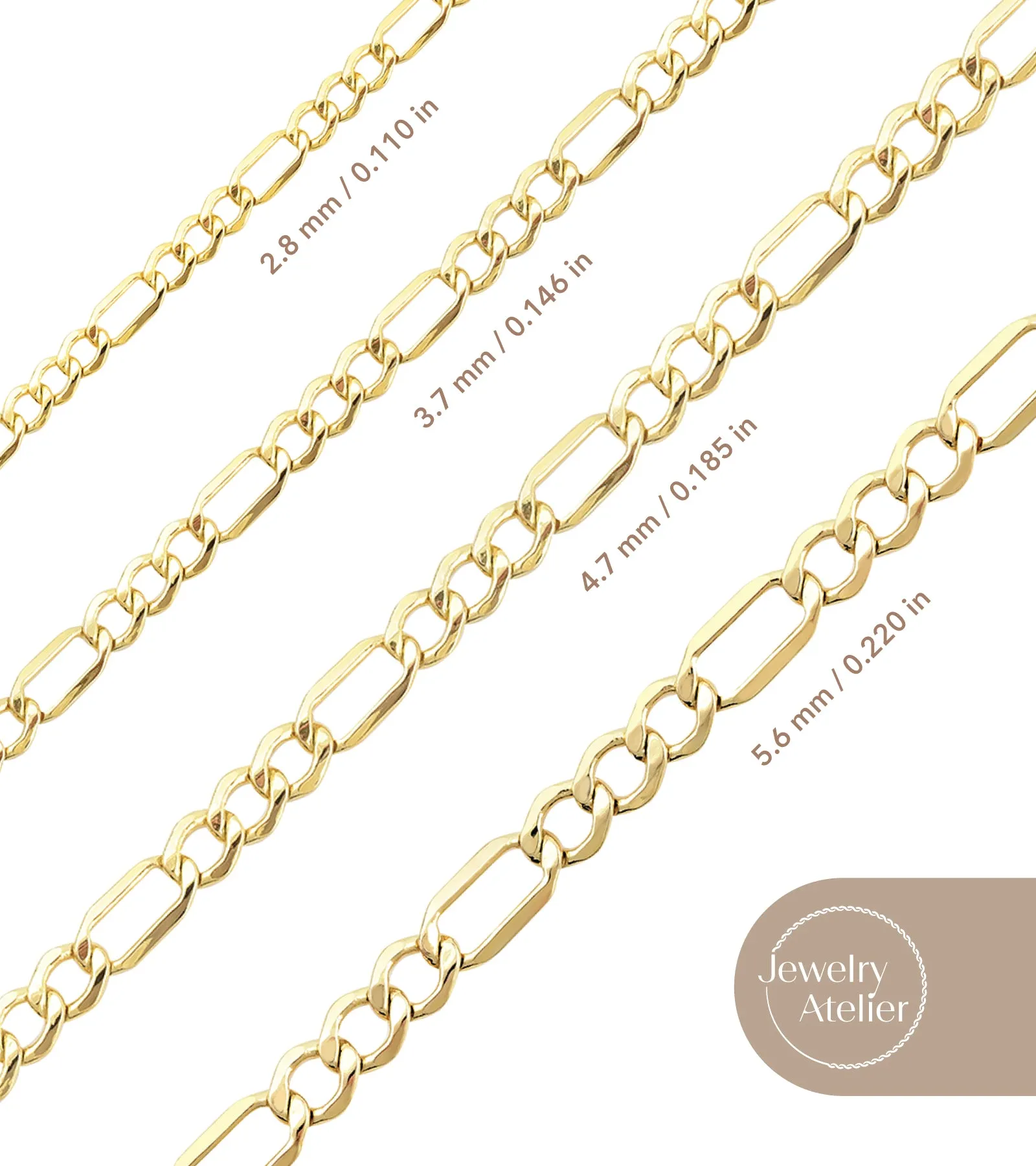 Figaro Chain Necklace (2.8mm)