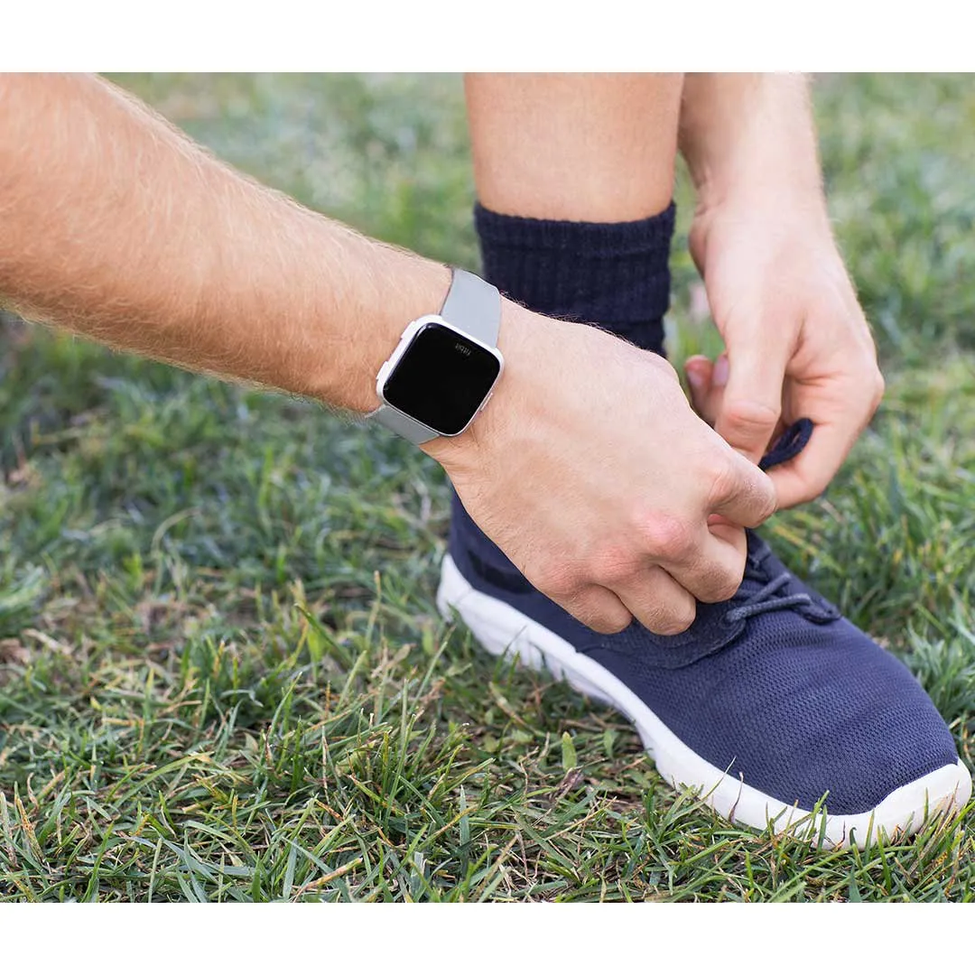Fitbit Versa Smartwatch, Small & Large Bands Included, Gray/Silver