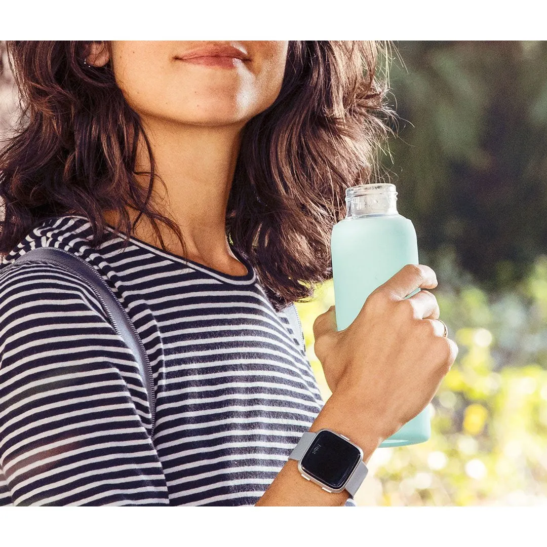 Fitbit Versa Smartwatch, Small & Large Bands Included, Gray/Silver