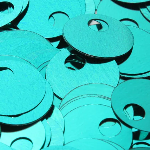 Flat Round Top Large Hole Sequin #33 Peacock Green (Metallic)