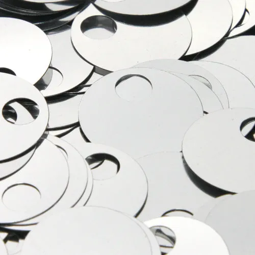 Flat Round Top Large Hole Sequin #40 Silver (Metallic)