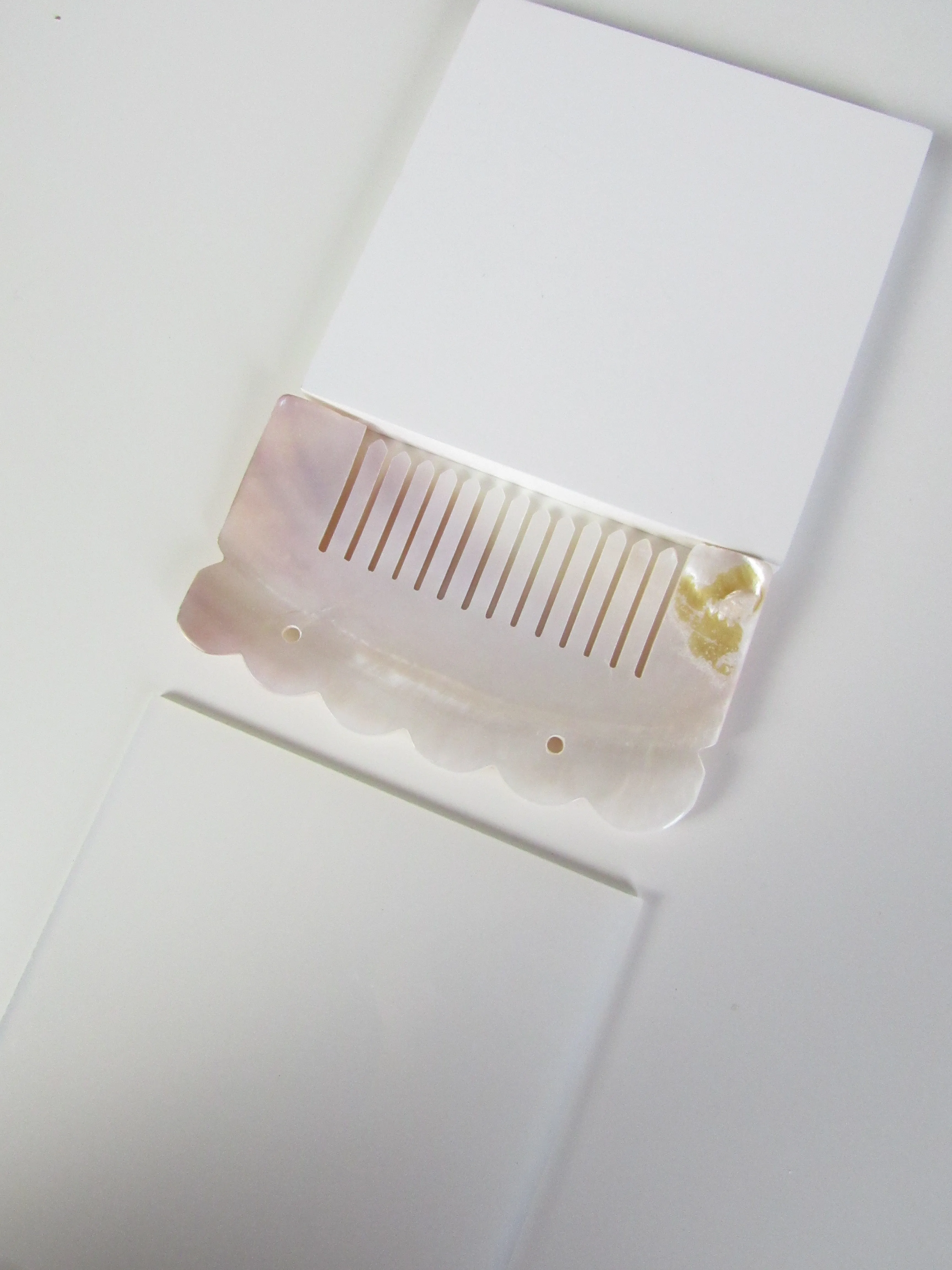 Floral Engraved Natural Seashell Comb