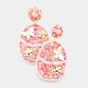 Flower Butterfly Accented Dangle Earrings