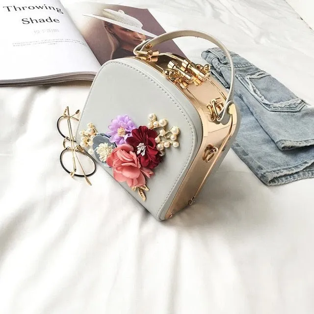 Flower Shoulder Diagonal Handbag