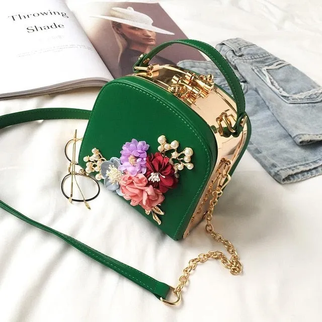 Flower Shoulder Diagonal Handbag