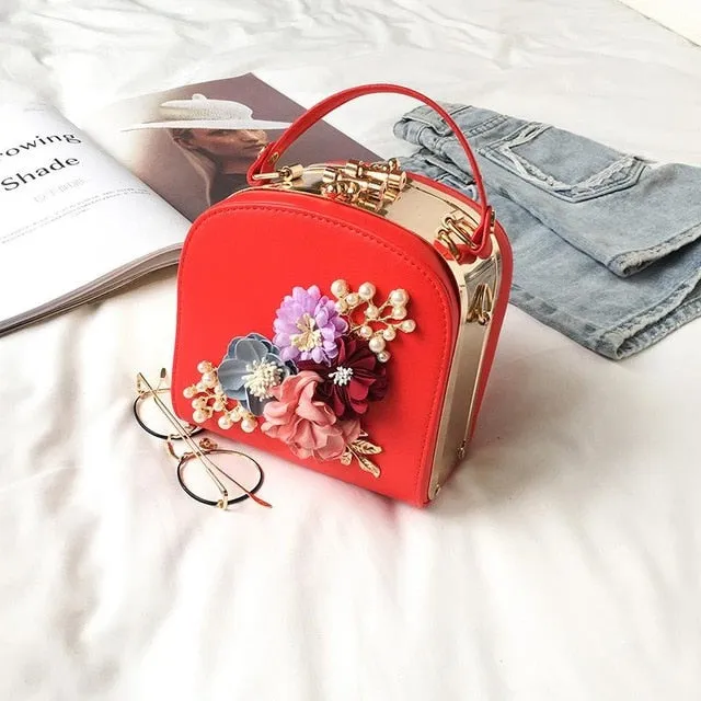 Flower Shoulder Diagonal Handbag