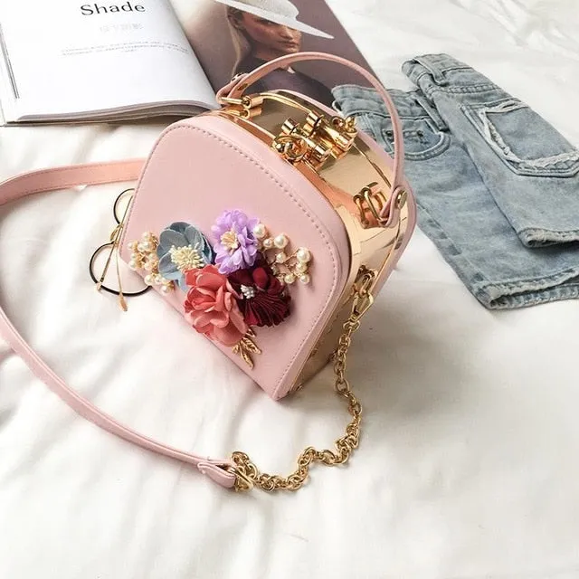 Flower Shoulder Diagonal Handbag