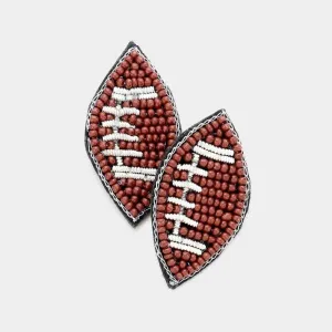 Football Seed Beaded Stud Earrings