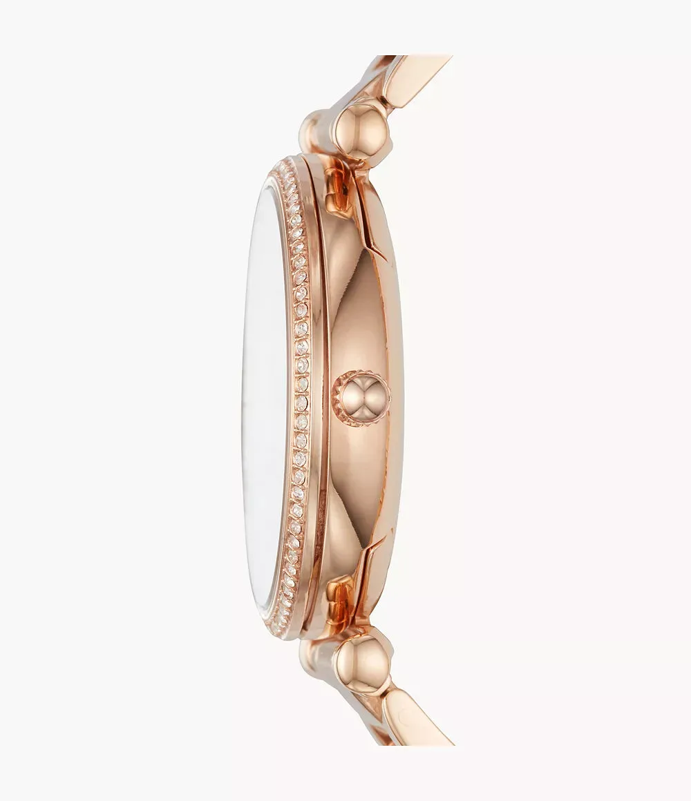 Fossil Carlie Three-Hand Rose-Gold-Tone Stainless Steel 35mm Ladies Watch