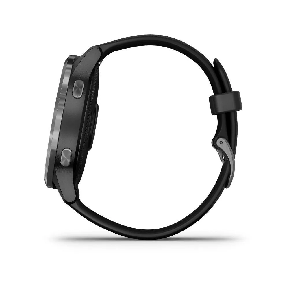 Garmin 010-02174-11 Vivoactive 4 Smartwatch (Black/Stainless)   Wireless Earbuds Bundle