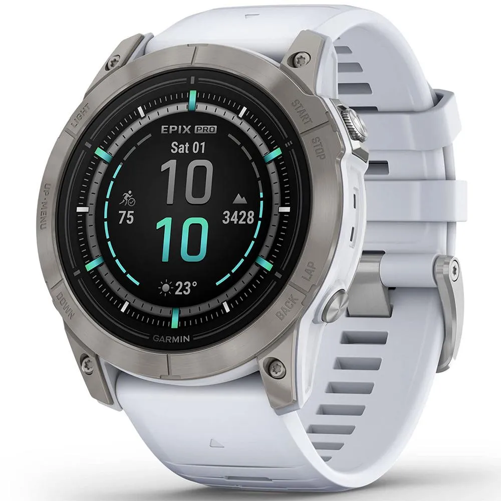 Garmin Epix Pro Gen 2 51mm Sapphire Titanium w/ Whitestone Band 2 Year Warranty